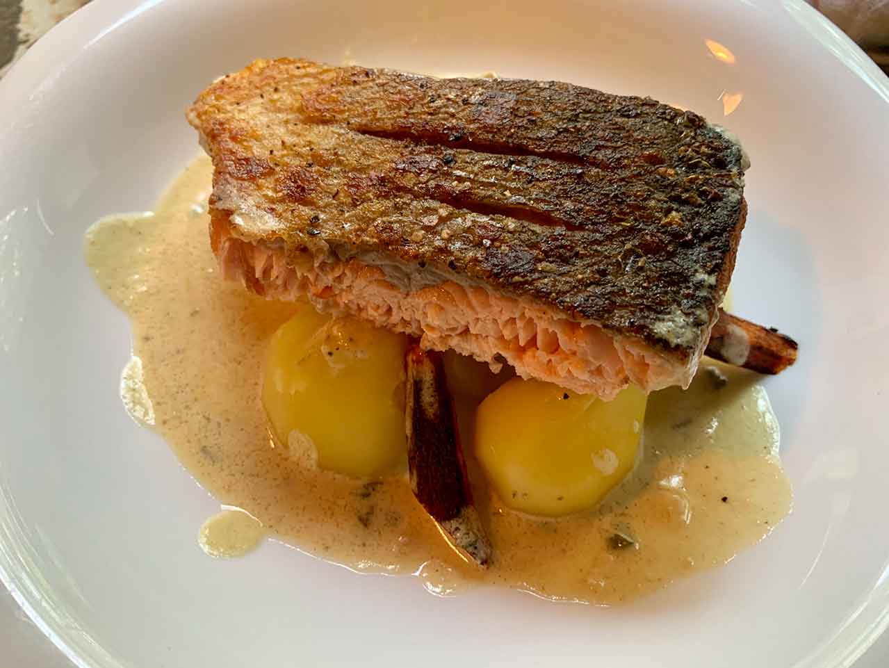 Pan Fried Salmon With Dijon Creamy Sauce